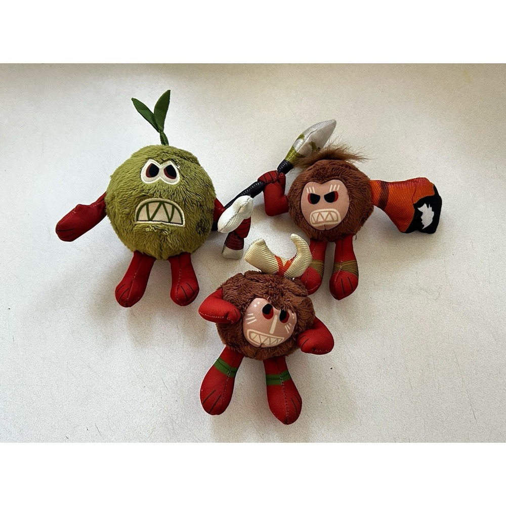 Rare Disney Store Japan Moana Kakamora Coconut Pirate Plush Set Lot Of 3 No Tags